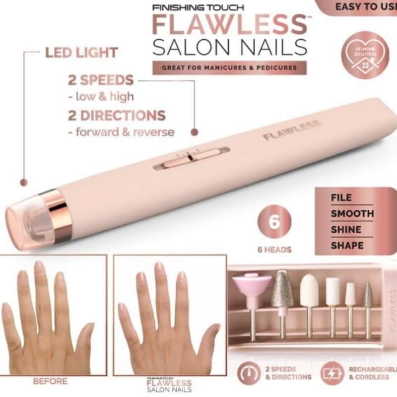 Salon Nails Kit, Electronic Nail File And Full Manicure And Pedicure Tool